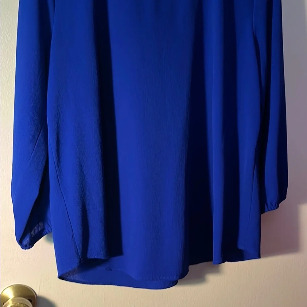 Blue Women's Top with Embellished Collar - Picture 8 of 8